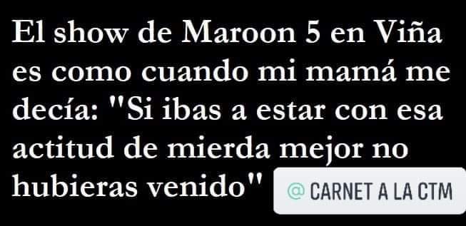 Katherinahl1987's tweet photo. Yo toda feliz esperandolos y decepcionan así, cero respeto por el público #Maroon5 https://t.co/JERWGLQVHd