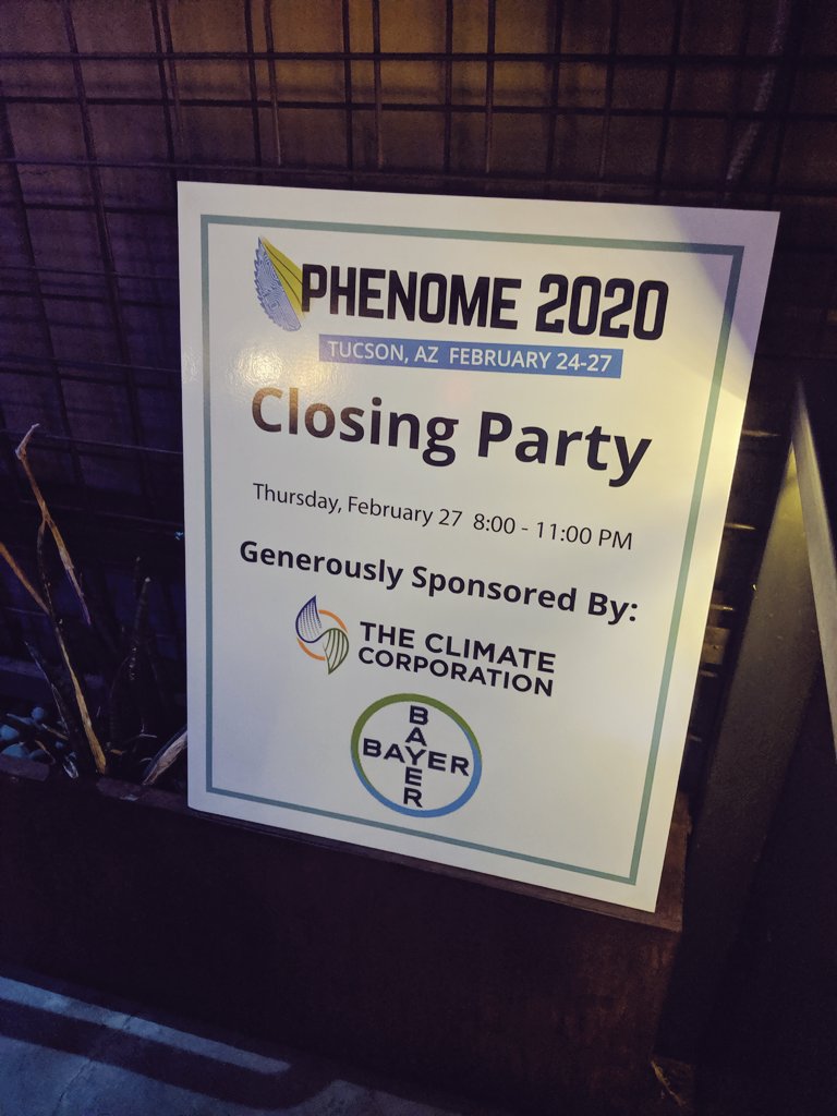 Thank you to everyone who attended #Phenome2020! See you tonight at <a href="/PGTUCSON/">PLAYGROUND BAR</a> to celebrate another fantastic year! 

Special thanks to <a href="/Bayer/">Bayer AG</a> @climatecorp for providing the sponsorship to make tonight's event possible.