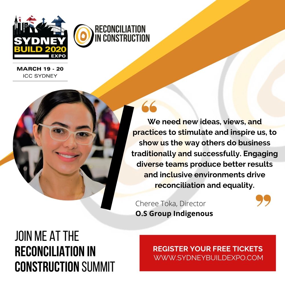 RT SydneyBuildExpo: RT Chereetoka: I'm a Reconciliation in Construction Ambassador! Join me for the annual Reconciliation in Construction Summit SydneyBuildExpo (19-20 Mar, ICC Sydney). 

Find out more and register your free tickets at …
