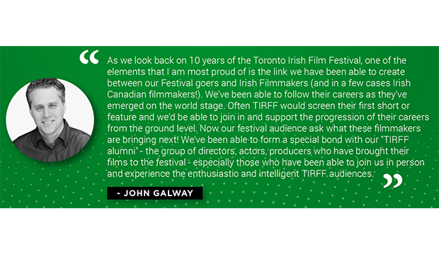 toirishfilmfest's tweet photo. On the eve of the 10th Anniversary @toirishfilmfest co-founder, John Galway, reflects on 10 years of TIRFF building. Don't miss #Canada's premiere #Irish #Film #Festival this weekend! More via https://t.co/zfDMKdM0Ir https://t.co/lQEVBdbAMx