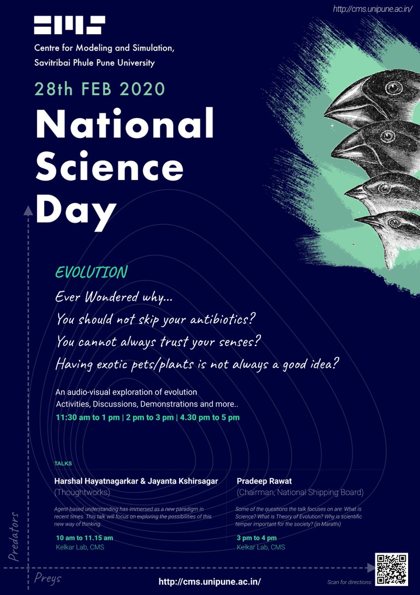 CmsSppu's tweet photo. Come join us today on the occasion of the National Science Day! This year's theme is Evolution, and there will be several amusing and informative activities and lectures throughout the day. Location: https://t.co/U8aJjLFPKO https://t.co/oo2ibUmGJ6