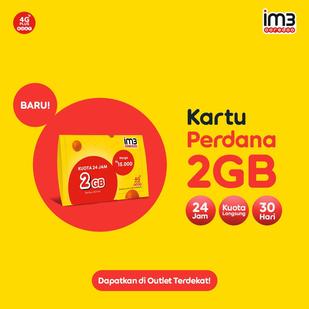 Baru! Kartu Perdana Internet 2GB🙌🏻⁣
⁣
Kini kamu bisa lebih mudah internetan khusus di daerahmu. Sekarang kamu bisa #SemakinFreedom . 

Beli dan aktifkan kartu perdana internet ini dan kamu bisa dapatkan kuota lokal 2GB dengan masa aktif 30 hari dan pulsa Safe🕺🏻