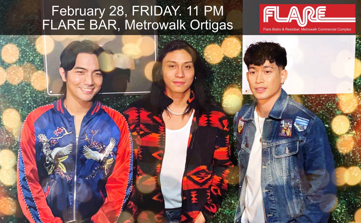 JBKbandofficial's tweet photo. See you tonight at @flarebar ! Party starts at 11 PM! @joshua_jbk @Bryan_JBK @kim_jbk1 @ArtistCenter
#JBK
#Maibalik
#FlareBar https://t.co/tqDOcX9naQ