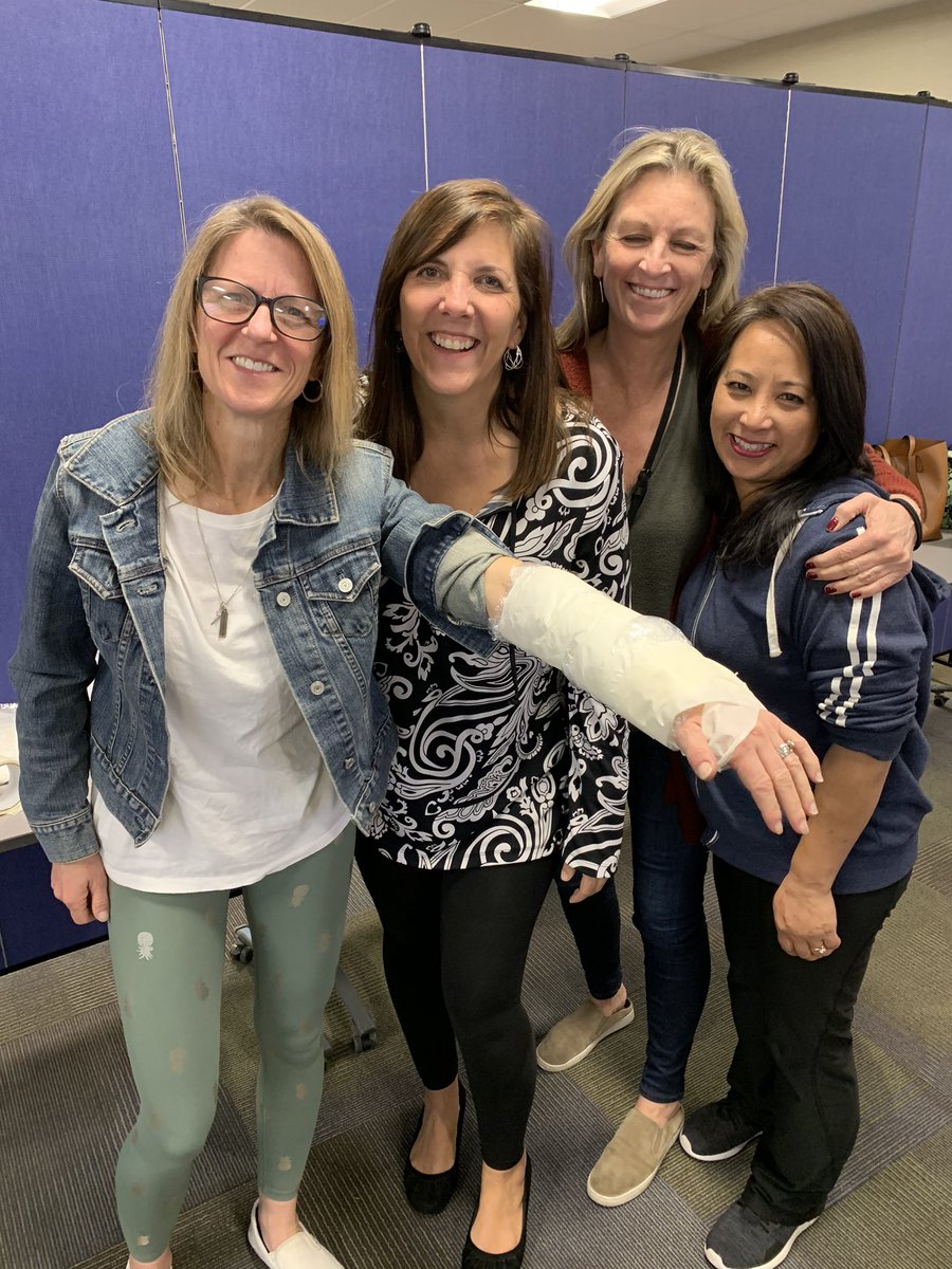TosaTeam's tweet photo. Congratulations to these fabulous four first grade teachers!!  They are the latest to complete the #PLTW Launch Classroom Teacher Training!  As a team, they designed this cast in no time at all.  #STEM #workingforthegoodofthegroup #HBCSDFutureFocused @HBCSchools https://t.co/BsqNlOhbpY