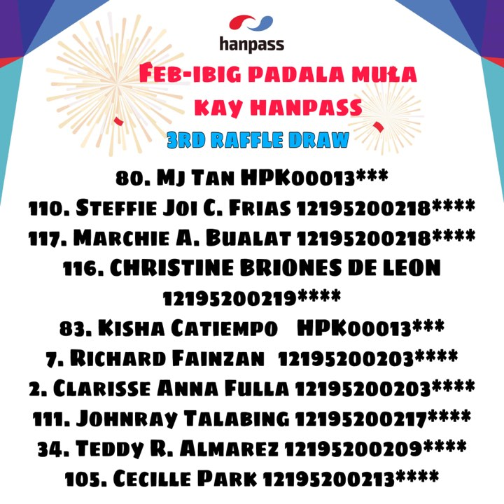 HANPASS1's tweet photo. CONGRATULATIONS!!!🎉🎉🎉
FEB~Ibig Padala Mula sa Hanpass 3rd Batch of Winners!!!🥳🥳🥳

Continue sending your padala with us and get a chance to win 20,000 won discount on your next package.

Please contact us at 1522-3428.

*For Sea Cargo and Jumbo box Senders only

Thank you! https://t.co/CeGc9aSGYD