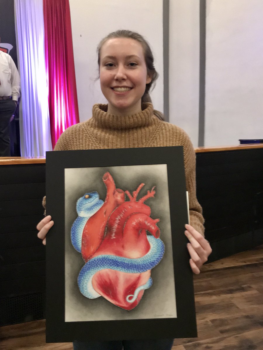 Congratulations to Savannah Bruns for her artwork to be awarded "1st Runner Up" at the Riverside Healthcare Art4Heart this evening.