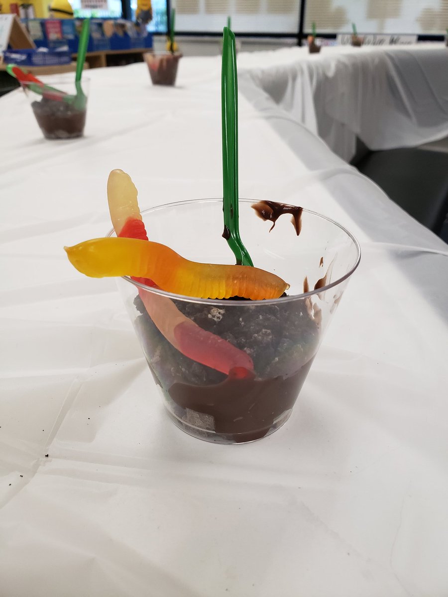AMAElementary's tweet photo. Learning can be DELICIOUS! First graders at @AMAElementary learned about the layers of soil &amp; the importance of worms by building Dirt Cups. Then they got to eat the fruits of their labor. YUM!! #science #soil #worms #bedrock #subsoil #topsoil #handsonlearning #privateelementary https://t.co/lHnqGxwjpg