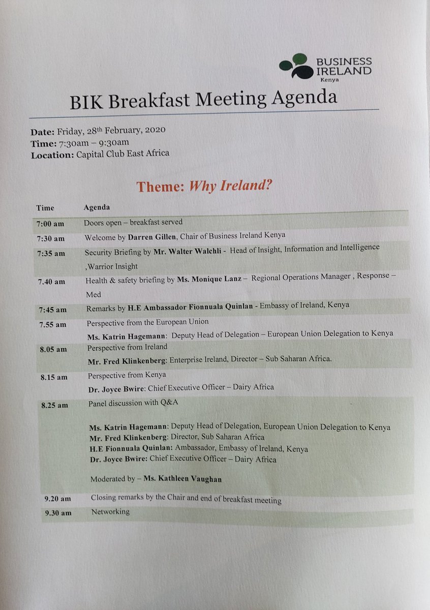 First @BIrlKe breakfast of the year 2020 #WhyIreland #BIKBreakfast. Great lineup of speakers this morning @CapitalClubEA