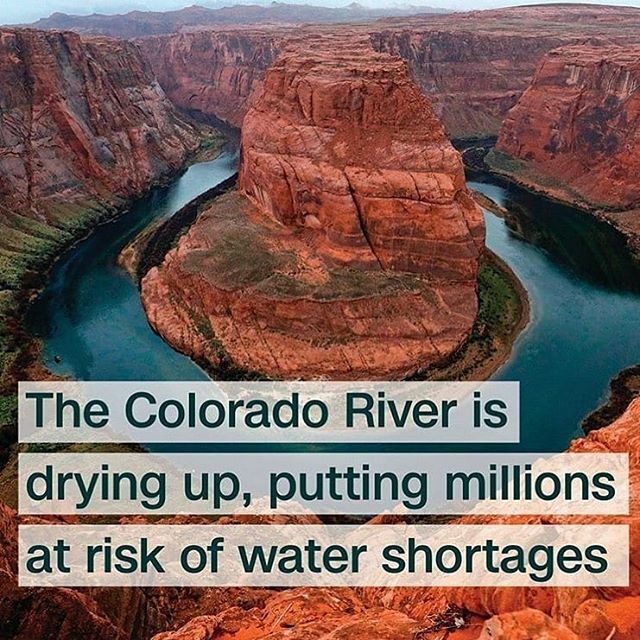 Repost from @leonardodicaprio From <a href="/cnnclimate/">cnnclimate</a>: The Colorado River — which provides water to more than 40 million people from Denver to Los Angeles — has seen its flow dwindle by 20% compared with the last century, and scientists found that the climate c… ift.tt/2voSCI7