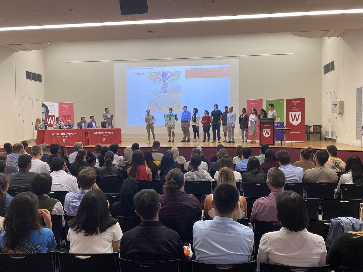 21C Curiosity Pod ‘City Challenge’ - Student Pitches. Grey water, gym on a bus, education, and urban rainforest- just some of the ideas. How will Sydney embrace renewable and resilient energy to help achieve net zero emissions #CommonPurpose #wsucitychallenge #21C_westernsydney