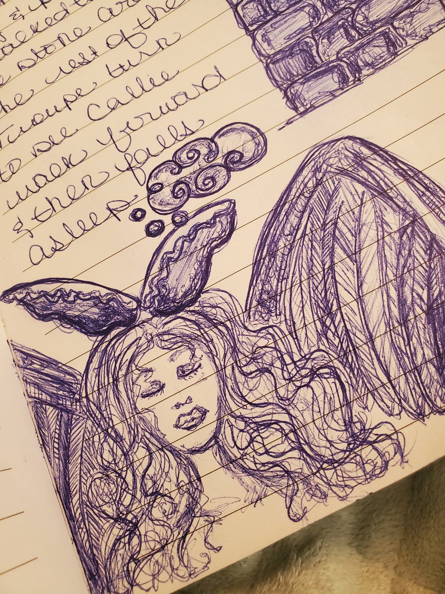 SpoonieWitch76's tweet photo. Happy birthday to me yesterday! Last night got to play #dnd and provided hysterical rp moments. Enjoy some of #CalliesJournal #CalliesDoodles  tonight i get to watch @CriticalRole !! Love to the crew and cast of CR. Thank you for creating a safe space for us misfit toys. https://t.co/CvNdtwHkD0
