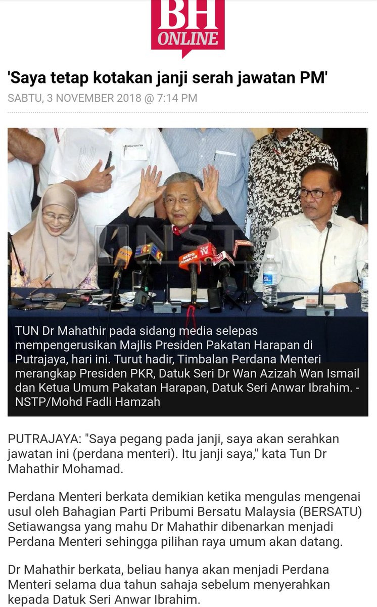 SetiaSangKancil's tweet photo. Anwar's family forgave @chedetofficial, let his party stand in election under the PKR flag, Azizah turned down the PM post to honour her agreement to make him PM. There's nothing left for the Anwar camp to compromise on, it is Tun's to honor his end of the agreement! #AnwarPM8 https://t.co/jV0du6gTky