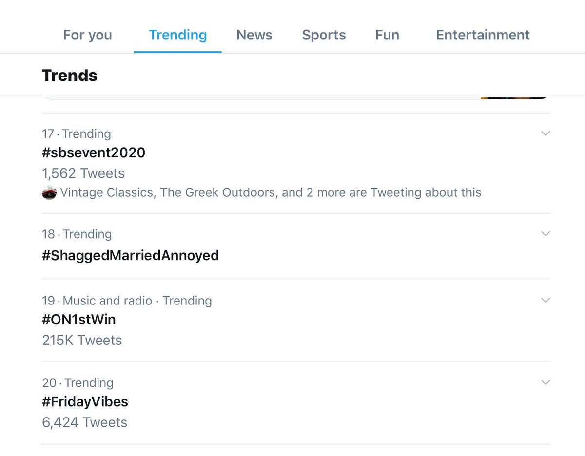 We’re trending...keep up the good work guys 👍 #SBSEvent2020