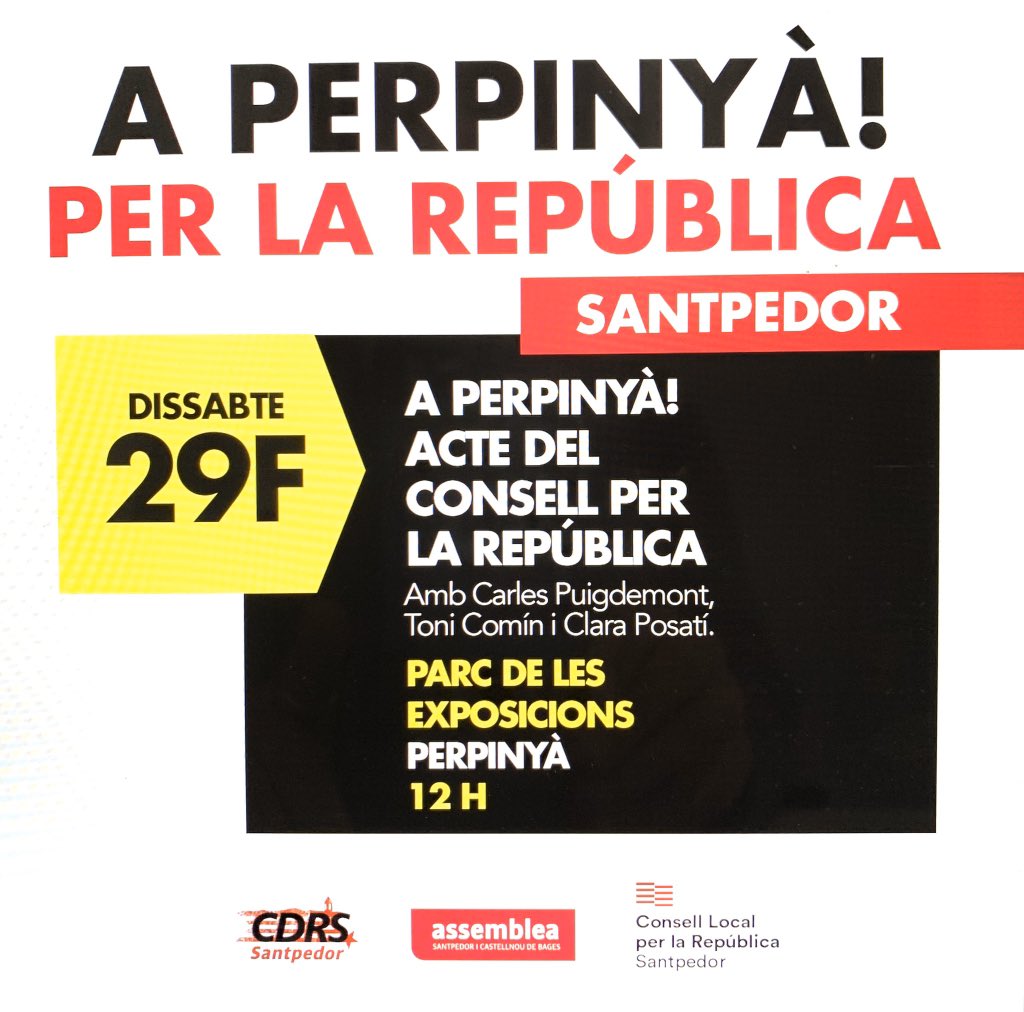 CDRSantpedor's tweet photo. La improvització també és un acte reflex per manifestar el nostre malestar davant tanta injustícia i tanta repressió. Toca defensar la nostra República!! Apunta’t ni que sigui a última hora!! Ens trobem a Perpinyà!!✊🏻💪🏻#consellperlarepublica #llibertat #prourepressió https://t.co/pUJGQgCOCI