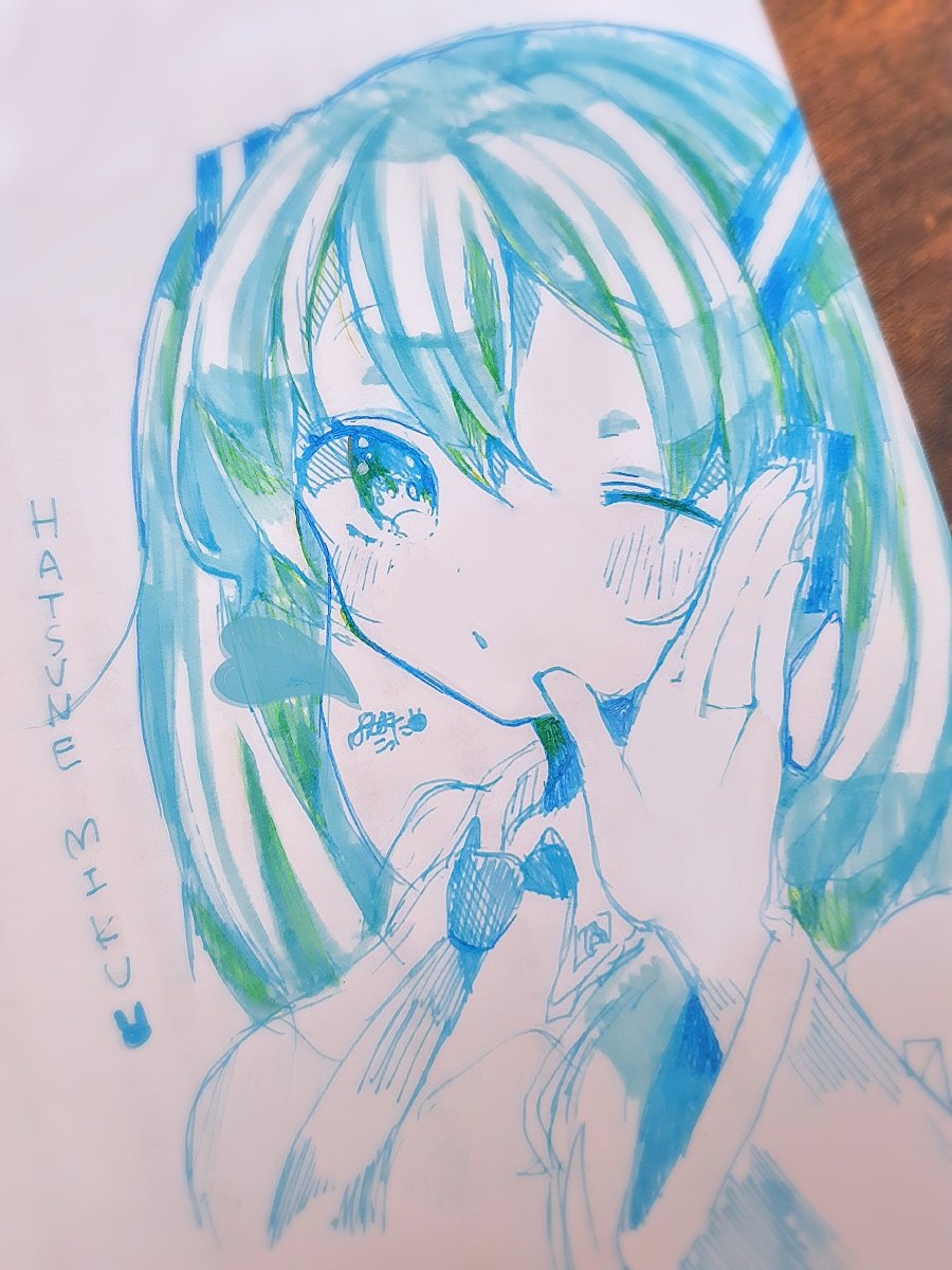 顔がめっちゃかわいい一発がきミクさんみて ぱんなこったのイラスト