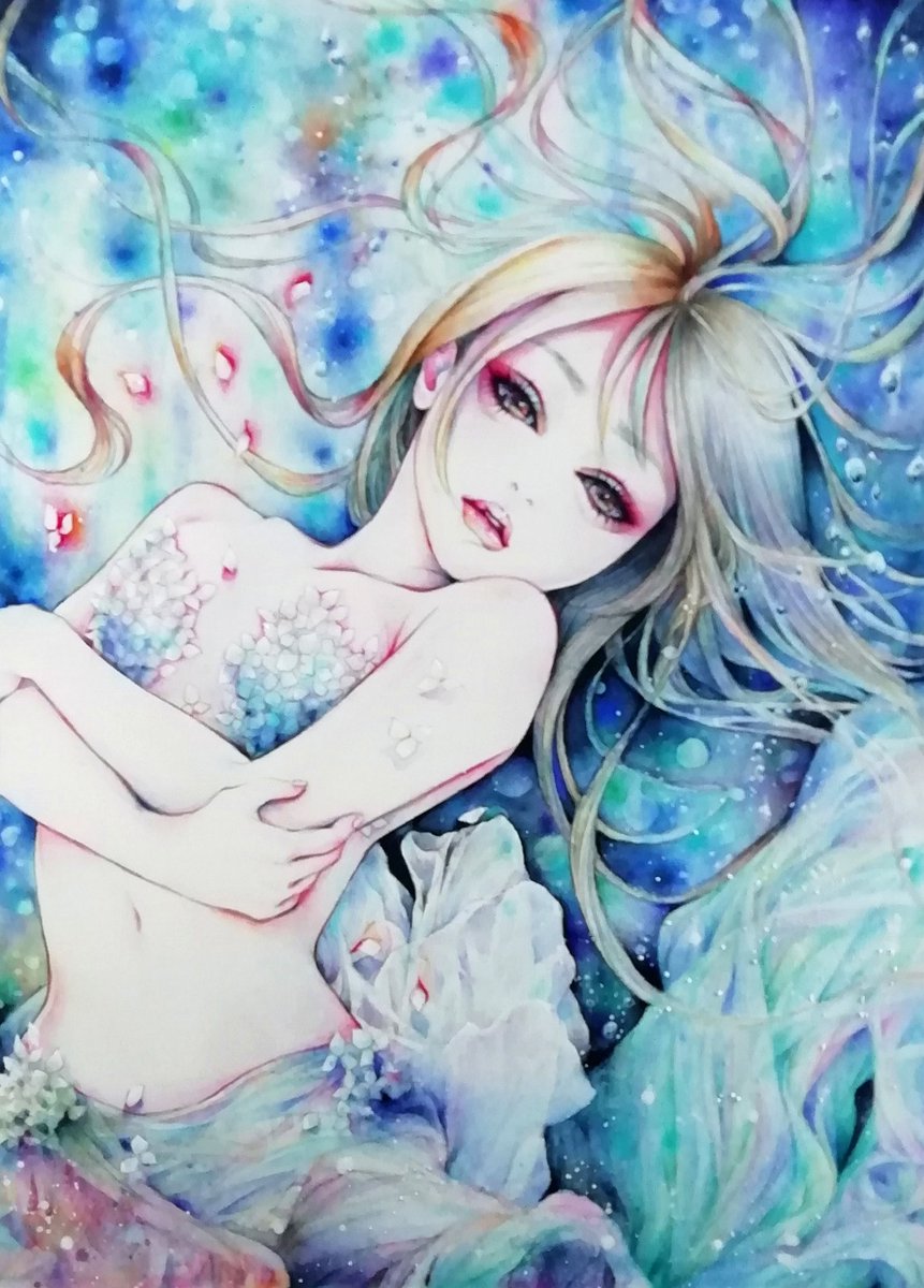 童話シリーズ ブライダルベールの花言葉 人魚姫 鮎 Ayu Vr美術館展示中 詳細はプロフィール欄へのイラスト