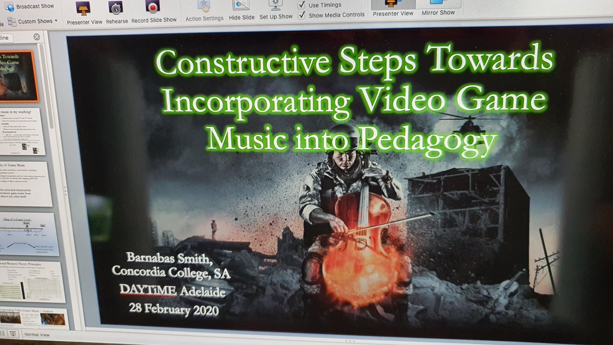 ludomusicaus's tweet photo. Thanks again #DAYTiME2020 #Adelaide for the chance to share #professionaldevelopment on #gamemusic & #ludomusicology and for a fantastic day of #musiceducation & #technology #indiegame #gameaudio #gamesound #academic #GarageBand #composer #soundtrack #student #learningtogether https://t.co/5wxbbmaQSe