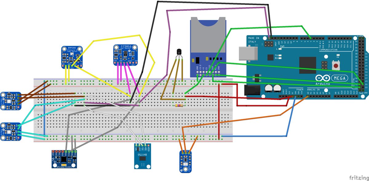 PlaSonda's tweet image. Aquest és el nostre #fritzing dels sensors que posarem a la sonda.
@INS_Pla_Marcell #Arduino #ArduinoMega2560