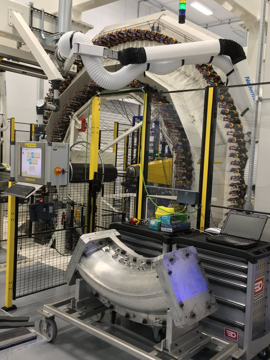 UKAeroInstitute's tweet photo. This beauty can braid composite materials into innovative and complex geometries. Not only is it Europe’s largest, it can produce 50kg per hour. Just a month after receiving the machine, ⁦@NCCUKinfo⁩ was producing parts for customers #NCCiCap Funded by the #ATIprogramme https://t.co/bLbfRfdlpW