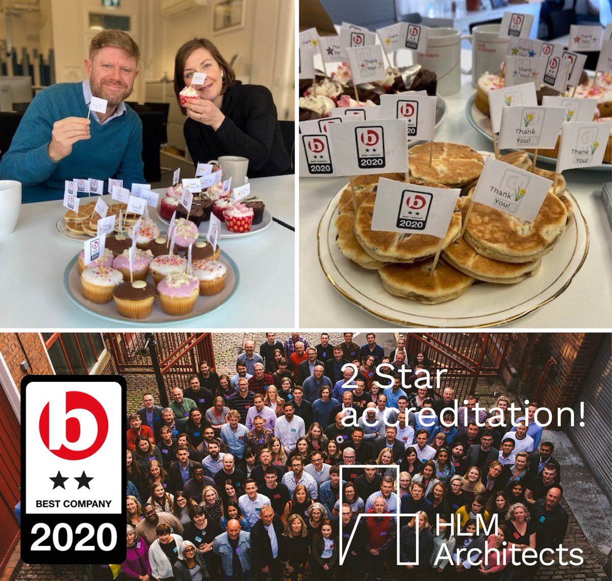 Today we are celebrating #bestcompaniesday! Thanks to the amazing people that work at HLM Architects, for the 6th year running, we have achieved a 2 Star accreditation from <a href="/bestcompanies/">Best Companies</a> which is the second-highest standard of workplace engagement #twostars #celebratingourtribe