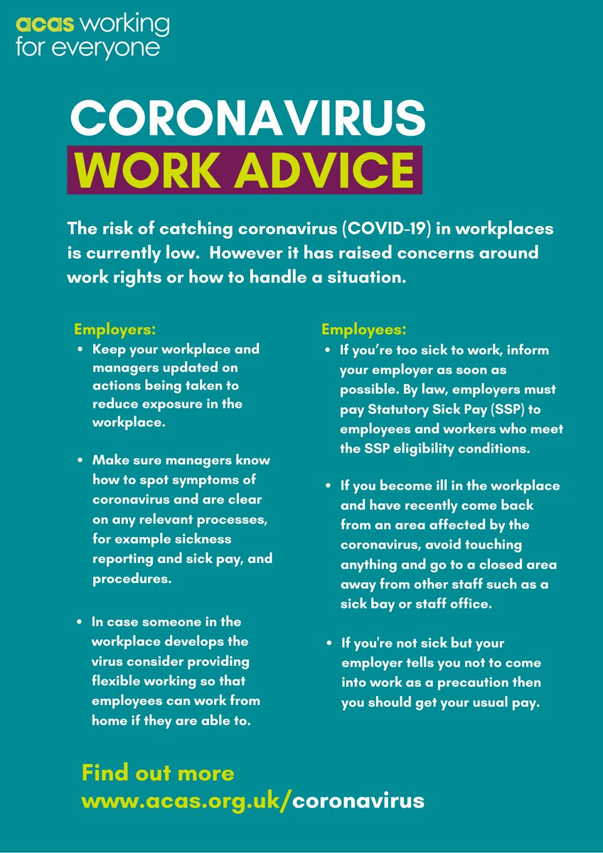 We have #coronavirus advice for #employers and #employees on how you can take measures to protect staff at work and how to manage #sickpay. bit.ly/3ci5aBW #COVID2019 #CoronavirusUpdates