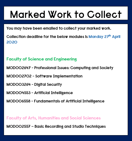 ARUiCentre's tweet photo. Students!!! It is vital that you collect your marked work and feedback from the iCentre before it is confidentially destroyed. Take a look at our pictures for guidance @ARU_AHSS @aru_fse @ARU_StudentServ https://t.co/x6Cconuu1U