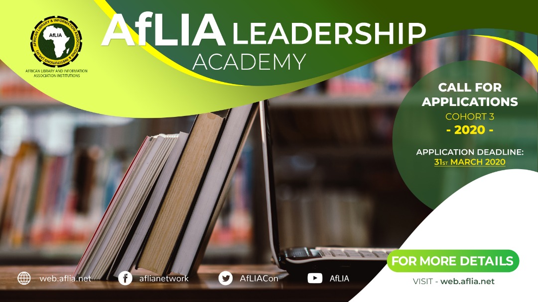 AfLIACon's tweet photo. Apply now and be part of the next generation of innovative, networked and well-connected leaders taking the library field forward for the transformation of African communities.
https://t.co/ZmYWMTI0F3
#AfLAc2 #AfLAc3 #AfricanLibraries #AllLibraries https://t.co/vvgbVSGgjX