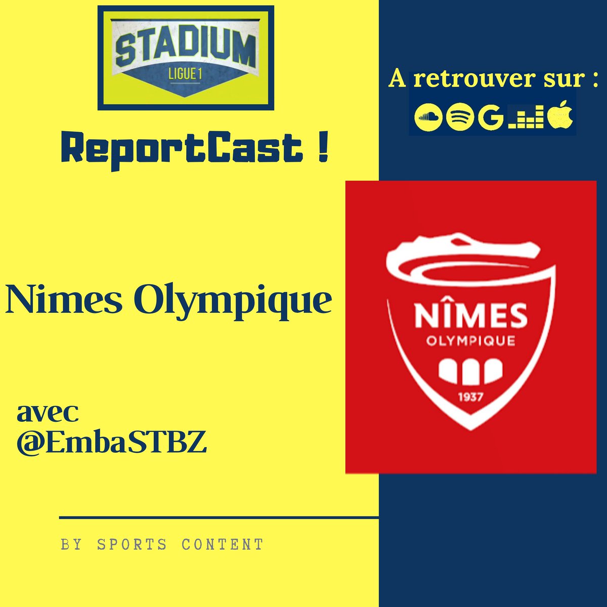 StadiumLigue1's tweet photo. Jour de match #NOOM

#ReporCast sur le @nimesolympique avec @EmbaSTBZ d'@Inside_Nimes 

L'ambition des supporters, l'arrivée du DS, le mercato hivernal et comment il voit la fin de saison du #NO. 

Pour écouter le podcast ⬇️

🎧 https://t.co/X732ECNemQ

#TeamNO #NimesOlympique https://t.co/1tXrcNX0zw