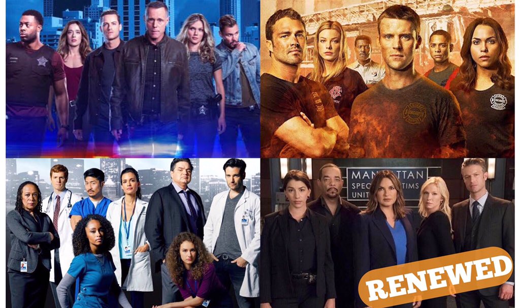 NBC has renewed  #ChicagoPD,  #ChicagoFire,  #ChicagoMed &  #LawandOrderSVU for 3 more seasons!