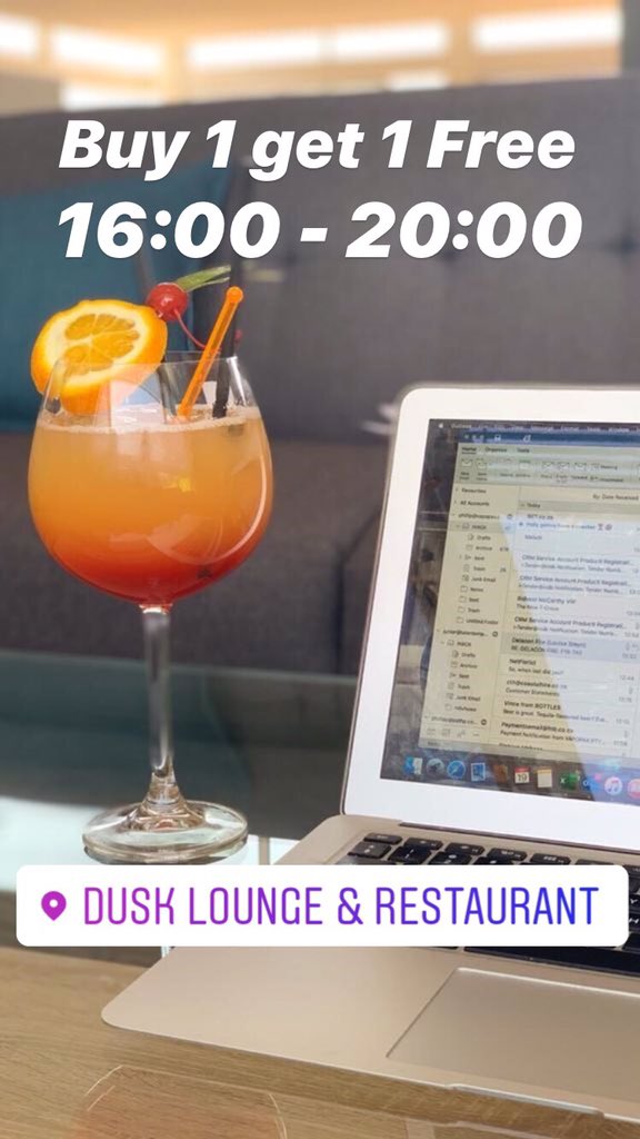 LoungeDusk's tweet photo. If you’re unsure about after work drinks. Come to Dusk for buy 1 get 1 free on all cocktails and draughts. 
#DuskLounge https://t.co/MwP5YjdH5Y