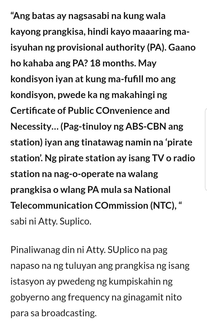 PinasIam's tweet photo. Paano na yan abias cbn kapag napaso ng prangkisa nyo tatawagin na kayong "pirate station ". At may makukuha din pala ang gobyerno sa inyo kung sakali. Kaya pala kating kati itong si trapoe na marenew franchise nyo. https://t.co/AApc1wOkIS