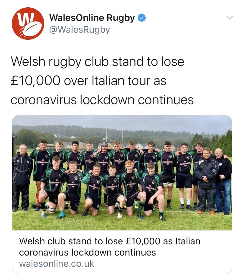 Many thanks to <a href="/BBCRadioWales/">BBC Radio Wales</a> for highlighting our case this morning 

@FCOtravel <a href="/easyJet/">easyJet</a> @UKGovWales 
<a href="/WelshGovernment/">Welsh Government</a> 

Advice not to go to Italy , Nothing open if we went anyway, but as flights still going our Youth who have saved hard for this lose all their money 

Crazy 😡