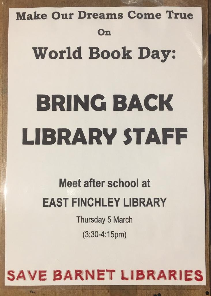 Following the damning independent report into Barnet Libraries, what’s clear is bringing back staff is a minimum.
Join us!