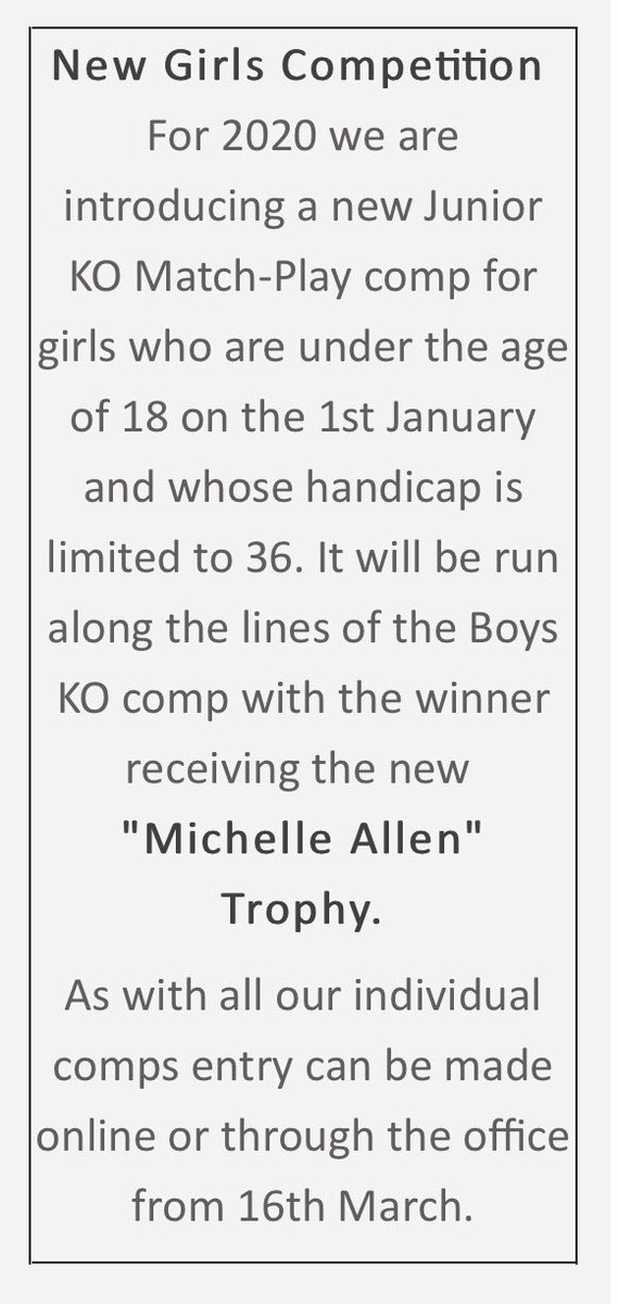 sugcjuniors's tweet photo. New Competition for our @sugcjuniors Girl Golfers PLEASE SHARE @petecowengolf @Callum_PCGA @lukeprogolf https://t.co/56NN7q6azD