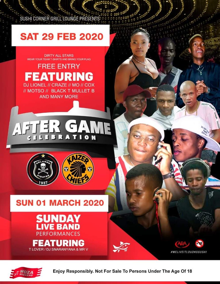 Lionel_TheDJ's tweet photo. Saturday gig guide
📍 Splashy pub & grill
🎼Thebe 3rd annual birthday celebration
📍 Sushi Corner
🎼 Dirty all star
Sunday gig guide
📍 Protea hotel (Parktonian Suit)
🎼Gin & tonic Sundowner
#theymustknow😊
#thewholetime😊 https://t.co/xRbAh4R1za