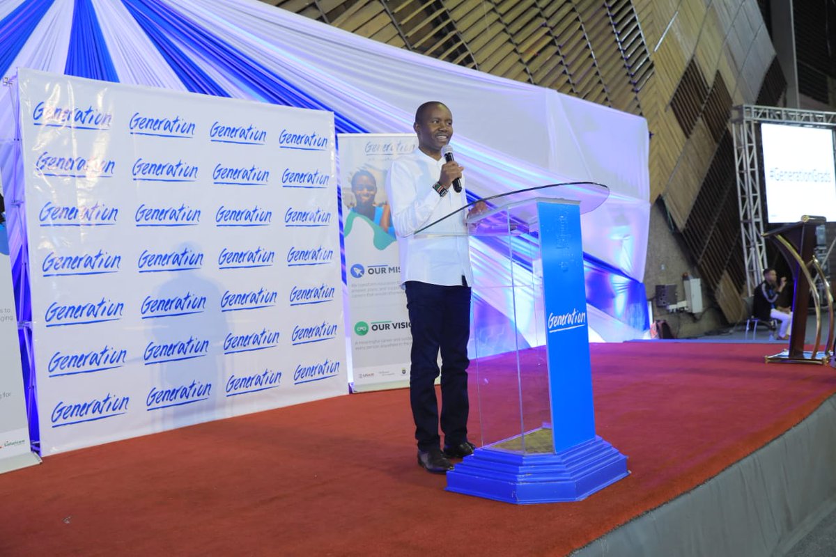 GenerationKe's tweet photo. 'We have put in place an intervention to put the youth at the heart of development and help the youth access opportunities.' Joe Mucheru, Cabinet Secretary for Ministry of ICT, speaking at the #GenerationKenya 8th Graduation. #GenerationGrads 

#FridayMotivation #FridayThoughts https://t.co/Y8g1X3kwLC