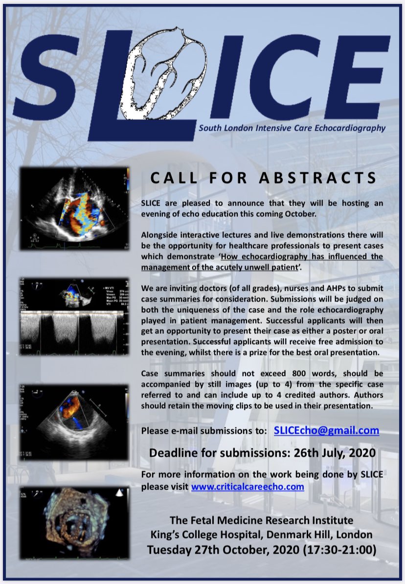 south_echo's tweet photo. We are delighted to announce we will be hosting an evening of echo on Tuesday 27th October. Tickets will be on sale from 7th April on our website for £10. In the mean time secure a FREE place and try and win a prize by submitting an abstract! #fice #echo #pocus #prize #excited https://t.co/eHH6bNI3Me