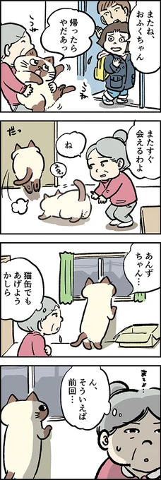 あんずちゃん、かえったらやだぁ～?第53話「かなしいとおいしい」『猫のおふくちゃん』の最新話は毎週金曜日に連載中⇒( #猫のおふくちゃん 