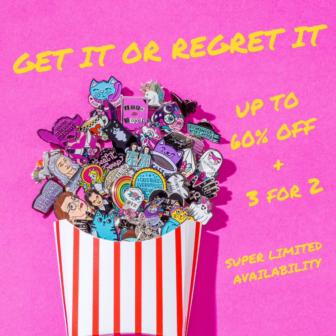 PunkyPins's tweet image. 3 for 2 on all sale! Ends 12 pm today 
👉 bit.ly/PP-Discon
#PinGame #Sale #PinSale #EnamelPins