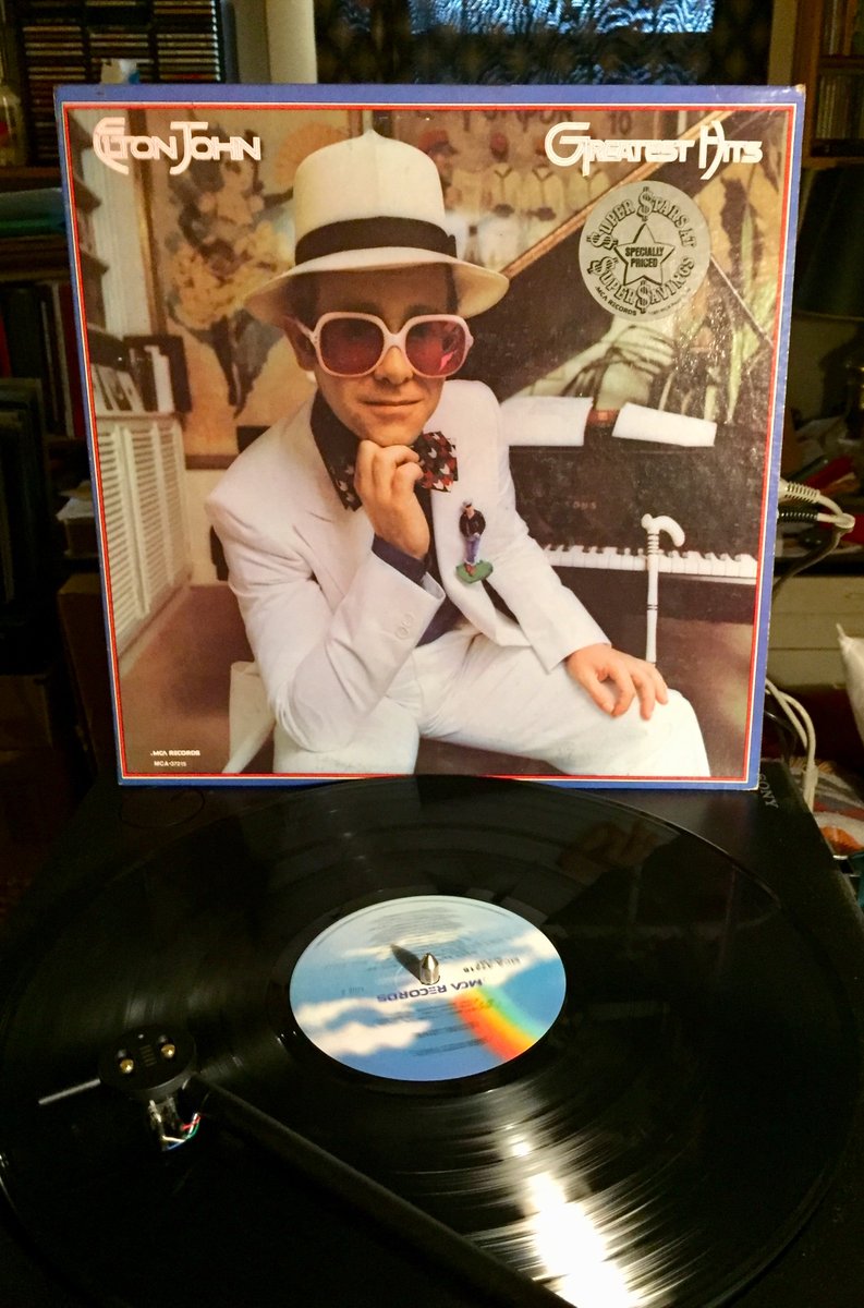 cultdung's tweet photo. ELTON JOHN • GREATEST HITS (DJM/MCA, 1974) Charts: #1 US, UK, Canada, &amp; Australia. Ten classic tracks, all were Top 40 hits in the US &amp; UK (except “Border Song” the first EJ single to chart in any market: #34 Canada, 1970) #vinyl #GreatestHitsWeek #RockSolidAlbumADay2020 059/366 https://t.co/Qd9bUik3K7