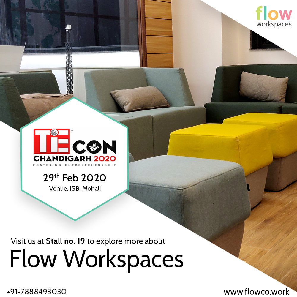 FlowcoWork's tweet photo. TIECon Chandigarh is back with another vibrant chapter for the largest convention.
Entrepreneurs, Start ups drop down for the event and Don’t miss to explore more about Flow Workspaces at ISB, Mohali.

#flowworkspaces #mohali #tiecon #chandigarh #business #startup #entrepreneur https://t.co/BRyS6wO7EU