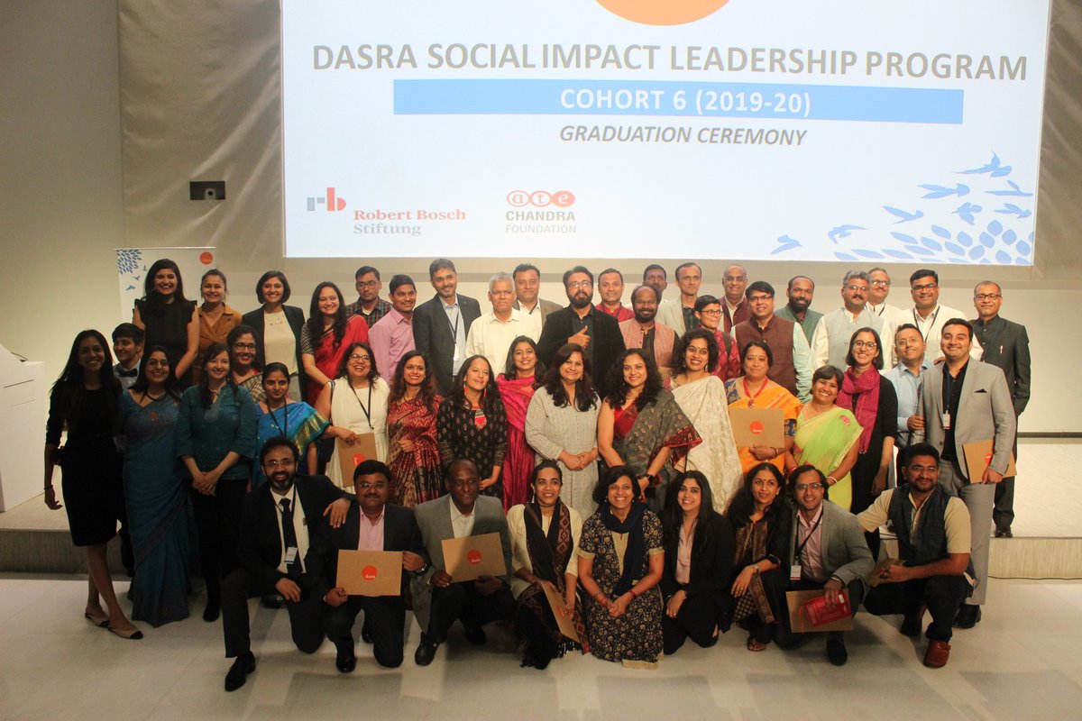 dasra's tweet photo. @JaiVakeel @BoschStiftung It's a wrap! Congratulations to the graduating leaders and entrepreneurs of the sixth cohort of the Dasra Social Impact Leadership Program.
#DSILP #DPW2020 #socialimpact #ConnectingTheDots https://t.co/31bH2ogTbx