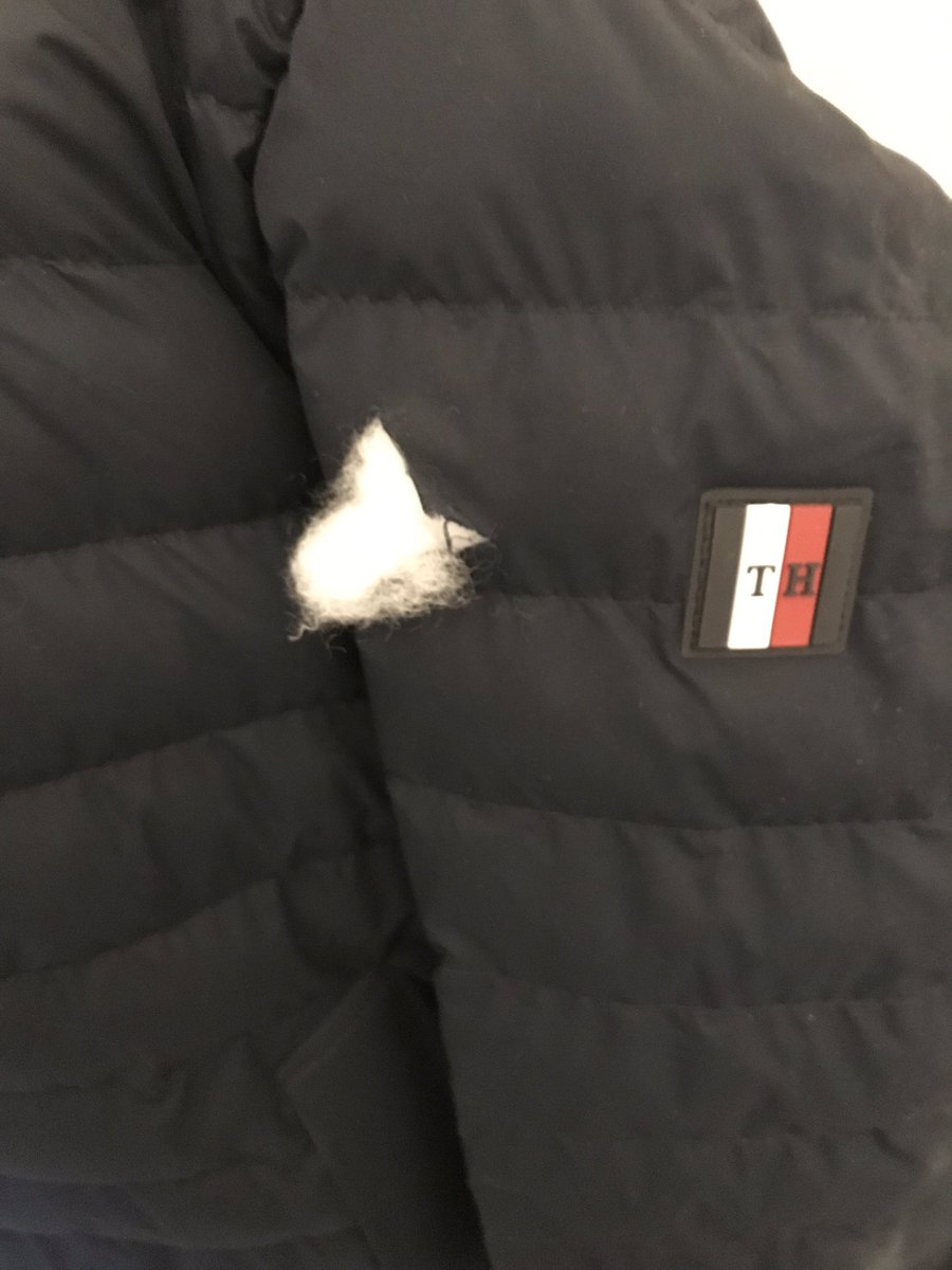 ZachDavidSmith's tweet photo. @TommyHilfiger Massive fan of the new puffer I got from you via @FenwickStores but very unfortunately already ripped after less than a month and stuffing is coming out - is there any way this can be repaired? Thanks! https://t.co/GOUwKTiBrV