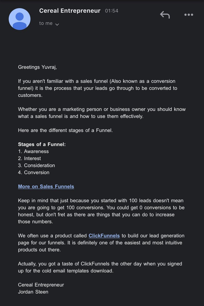 Yuvraj Malik (@yuvraj_malik23) on Twitter photo Just registered for the #OFA challenge and the next morning I get an email from this guy saying <a href="/clickfunnels/">ClickFunnels</a> is the best tool he’s used. Just registered for the #OFA challenge and the next morning I get an email from this guy saying <a href="/clickfunnels/">ClickFunnels</a> is the best tool he’s used.
