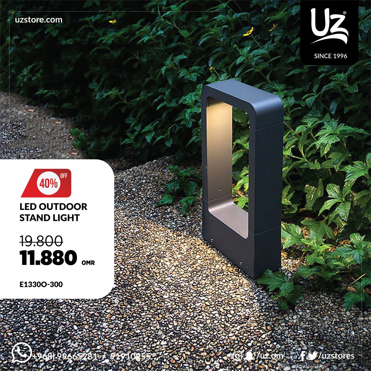 uzstores's tweet photo. Modern LED Outdoor light
.
.
الآن بامكانك تصميم  الاضاءه  الخاصه بك بطريقه مميزة من تشكيلات يوزي الحديثه و العصريه لمنتجات الاضاءات الخارجية. زر و إكتشف!
.
.
#يوزي_فكر_متجدد #يو_زي #يوزي ##يوزي_ستور #حدائق #اضاءة https://t.co/yitzZZ7Col