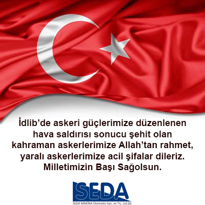 İdlib’de askeri güçlerimize düzenlenen
hava saldırısı sonucu şehit olan
kahraman askerlerimize Allah’tan rahmet,
yaralı askerlerimize acil şifalar dileriz.
🇹🇷️Milletimizin Başı Sağolsun.🇹🇷️