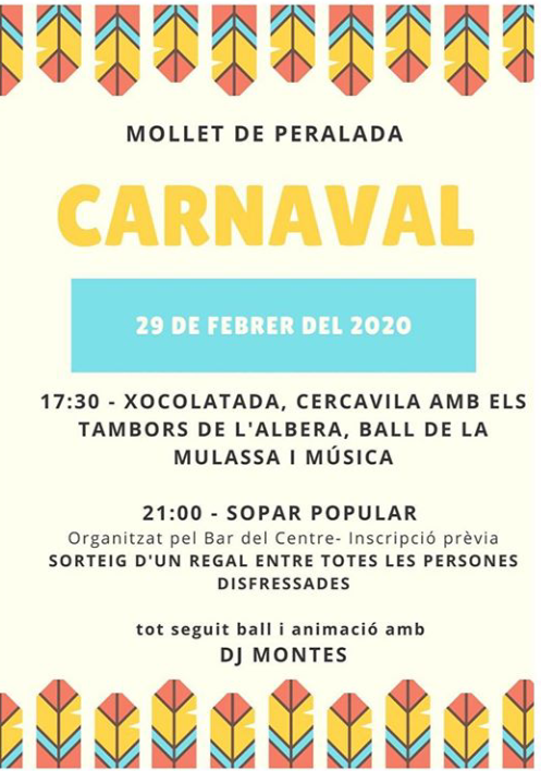 carnavalderoses's tweet photo. Aquest dissabte també tenim Carnaval a @molletperalada 
➡ A les 17.30 h Xocolatada, Cercavila amb els Tambors de l’Albera, ball de la MULASSA i MÚSICA
➡ A les 21 h Sopar Popular i tot seguit ball i animació amb DJ MONTES
#Carnaval #CarnavaldeMolletdePeralda #CarnavalsAltEmpordà https://t.co/0yGphflK0u