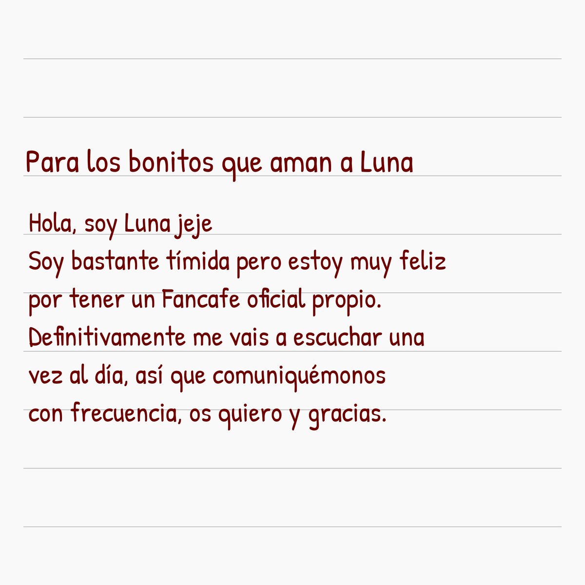 fxspainn's tweet photo. [TRAD] 200226 

Actualización de #Luna en su Fancafe oficial. 

(traducción en la foto) https://t.co/0beo35F6UM