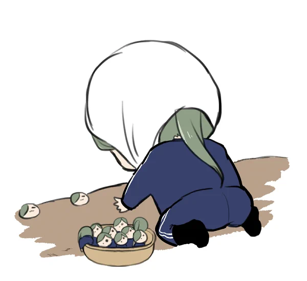 ひん剥いて穿かせたり収穫したり百点満点のぽて江とぽす 