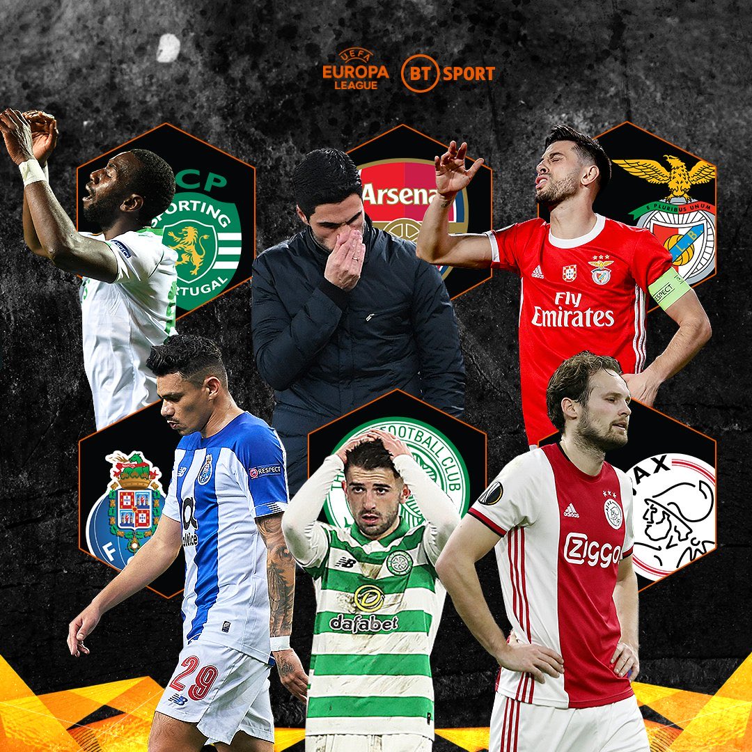 442Zone's tweet image. These 6 big teams have all been knocked out of the Europa League, who will go on to win it? #EuropaLeague
